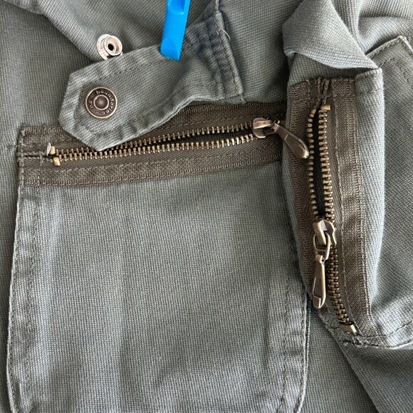 No Boundaries Long Utility Jacket Jr Large Coat Military Green Y2K Grunge EUC - Picture 7 of 9